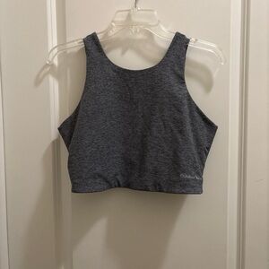OUTDOOR VOICES Venus Crop Top Womens Tank Sz Lg Gray Stretch Fitness Activewear